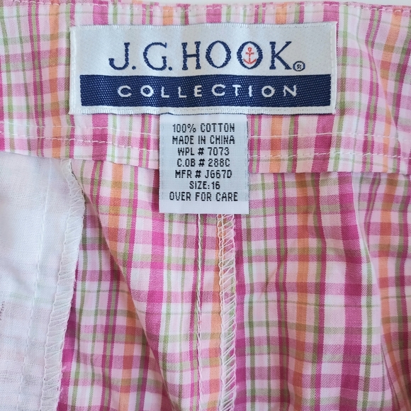 NWOT Vintage J.G. Hook Collection Pink Plaid Cotton Drawstring Skirt Size 16 - Picture 3 of 6